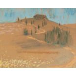 ?HAROLD RILEY (1934) PASTEL DRAWING ?Masada? Signed 8? x 10? (20.3 x 25.4cm)