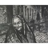 LAWRENCE ISHERWOOD (1917 - 1988) ARTIST SIGNED LIMITED EDITION BLACK AND WHITE PRINT ?Gracie