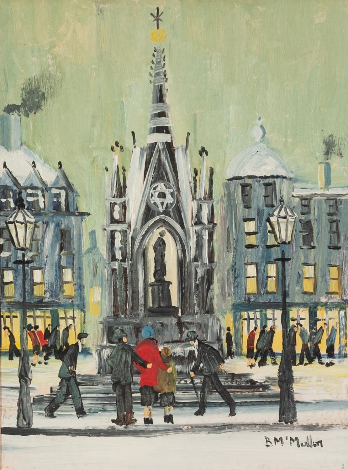 BERNARD McMULLEN (1952-2015) Oil on board Albert Square, Manchester Signed with dedication verso ?To