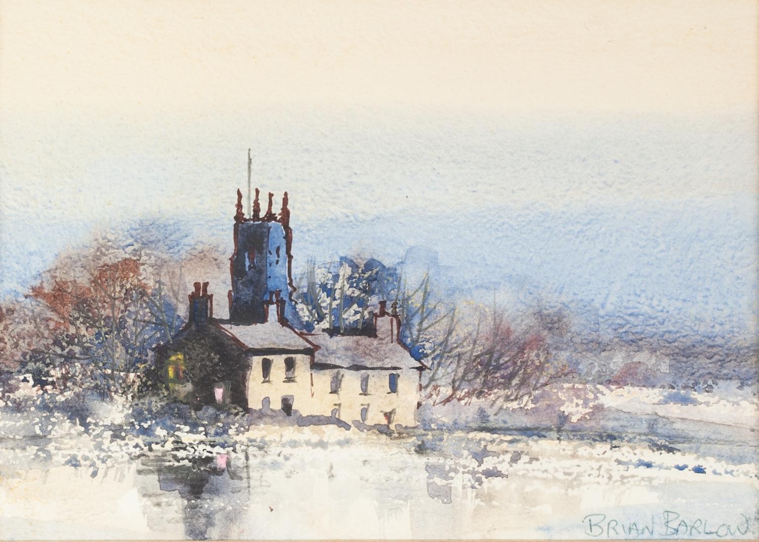 BRIAN BARLOW (b.1934) WATERCOLOUR ?Evensong? Signed and dated (19)89, titled verso 5? x 7? (12.7cm x