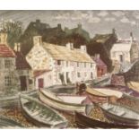 NORMAN C JAQUES (1926-2014) ARTIST SIGNED LIMITED EDITION COLOUR LITHOGRAPH ?Moelfre, Anglesey?, (