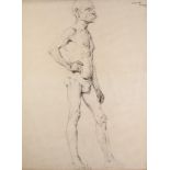 PIERRE ADOLPHE VALETTE (1876-1942) PENCIL DRAWING Life Drawing- standing male nude with loin cloth