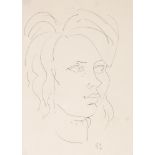 EMMANUEL LEVY (1900 - 1986) PENCIL DRAWING Head of a young woman Signed with initials 'E.L.' 7" x 5"