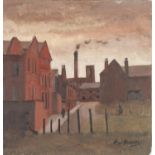ROGER HAMPSON (1925 - 1996) OIL PAINTING ON BOARD 'Noble Street, Bolton' Signed, titled and numbered