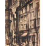 TERRY McGLYNN (1903-1973) PENCIL AND WASH Rue de Seine- A Paris street scene Signed in pencil