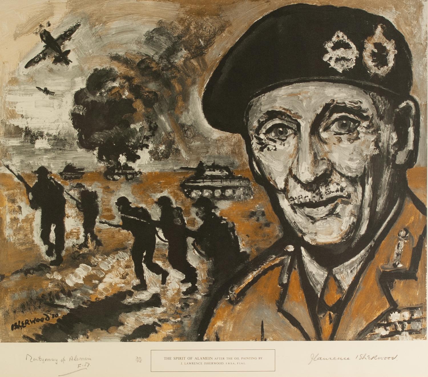 LAWRENCE ISHERWOOD (1917 - 1988) ARTIST SIGNED LIMITED EDITION COLOUR PRINT ?The Spirit of Alamein?,