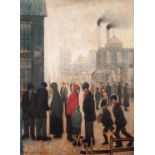 L.S. LOWRY (1887 - 1976) LIMITED EDITION COLOUR PRINT 'Salford Street Scene' 1928 Numbered in pencil