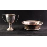 GEORGE VI SILVER TWO HANDLE ROWING TROPHY CUP part of inscription "Agecroft Regatta June 1938 -