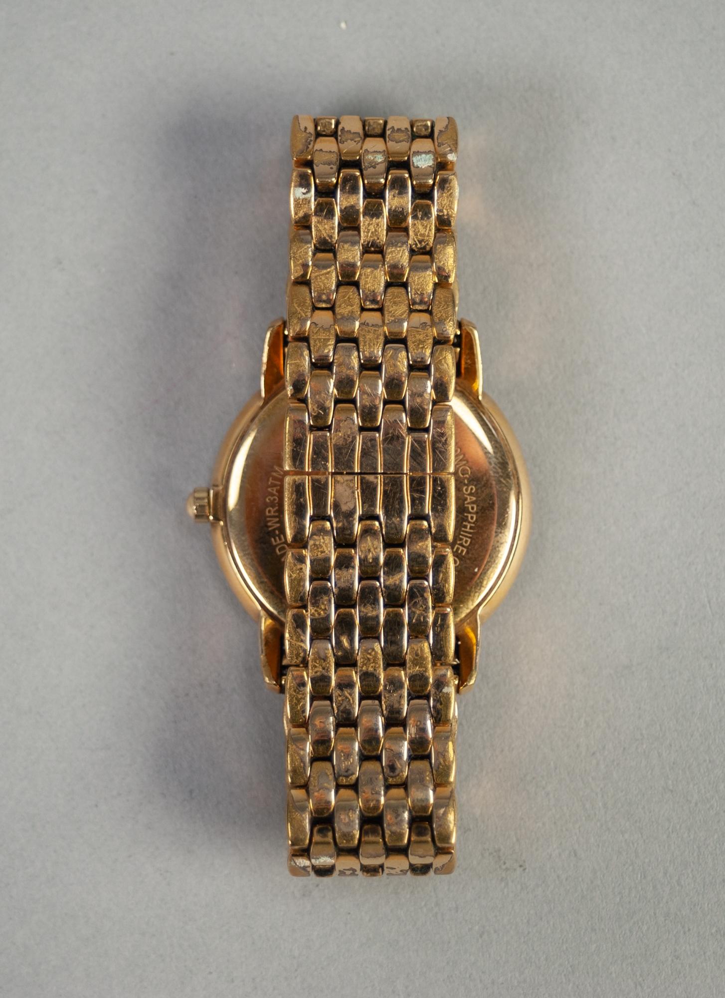RAYMOND WEIL, GENEVE GENTS SWISS 18ct GOLD PLATED WRIST WATCH and integral gate link strap with - Image 2 of 2