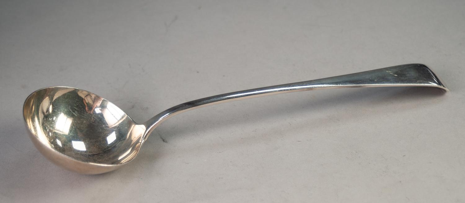 A LATE VICTORIAN SILVER OLD ENGLISH PATTERN SOUP LADLE, by Elkington and Co., Ltd. Birmingham