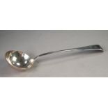 A LATE VICTORIAN SILVER OLD ENGLISH PATTERN SOUP LADLE, by Elkington and Co., Ltd. Birmingham