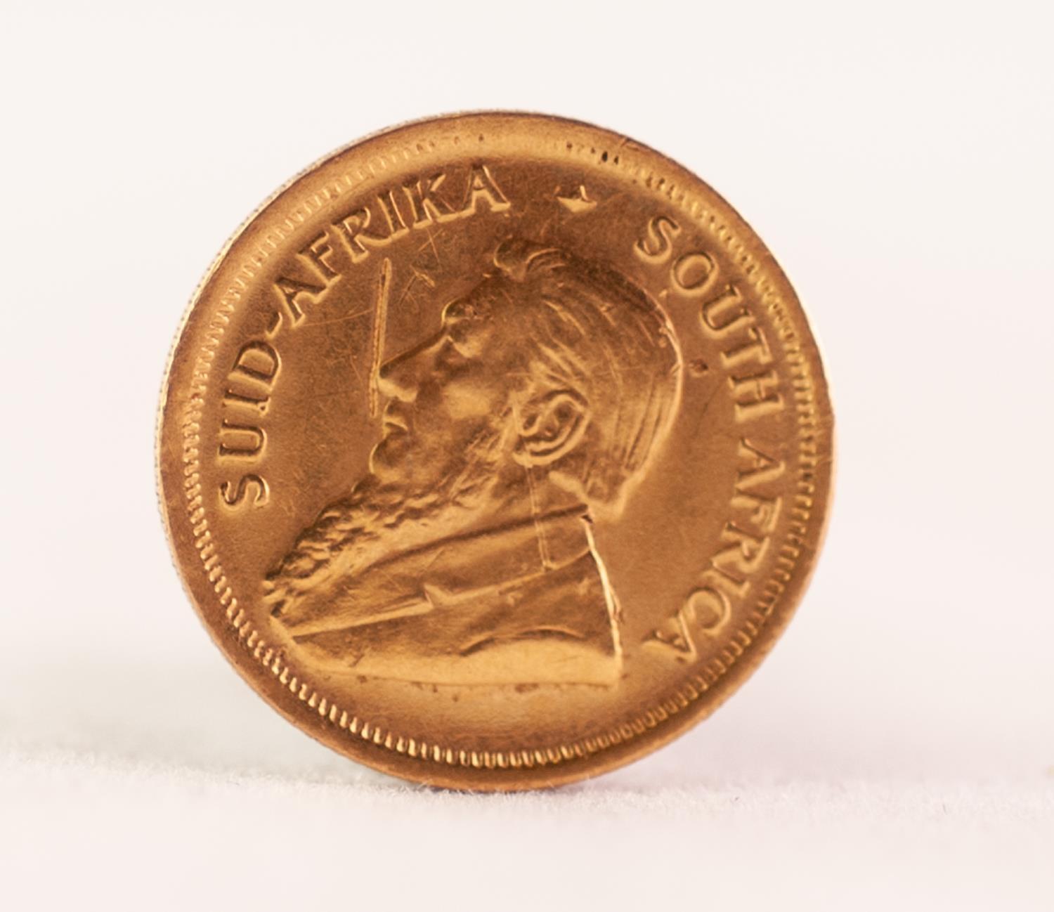 SOUTH AFRICAN FINE GOLD 1/10th OF AN OZ KRUGERAND, 1981, approximately 3.4gms