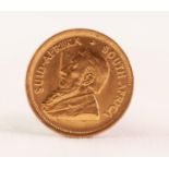 SOUTH AFRICAN FINE GOLD 1/10th OF AN OZ KRUGERAND, 1981, approximately 3.4gms