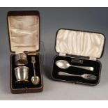 EDWARD VINERS BOXED CHILD'S SILVER FORK AND SPOONS, Old English pattern, Sheffield 1938, and a BOXED