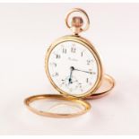 RECORD DREADNOUGHT WATCH FACTORIES, SWISS 'TRENTON' ROLLED GOLD OPEN FACED POCKET WATCH with 7