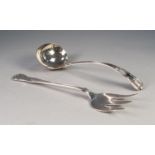 VINERS ELECTROPLATE KINGS PATTERN SOUP LADLE and a matched LARGE SERVING FORK (2)