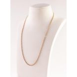 9ct GOLD ROPE CHAIN NECKLACE, 16 1/2" long, 3.7gms