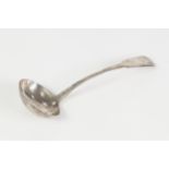 GEORGE III SILVER FIDDLE HANDLED SAUCE LADLE, LONDON 1796, 0.95toz