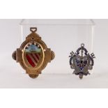 VICTORIAN SILVER GILT AND ENAMELLED AESTHETIC STYLE BADGE OF OFFICE with applied enamelled