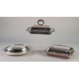 MAPPIN & WEBB EARLY 20th CENTURY HEAVY SHAPED QUALITY ENTREE DISH AND COVER with detachable ring