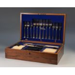THIRTY SEVEN PIECE PART CANTEEN OF ELECTROPLATED CUTLERY, including a three piece carving set,