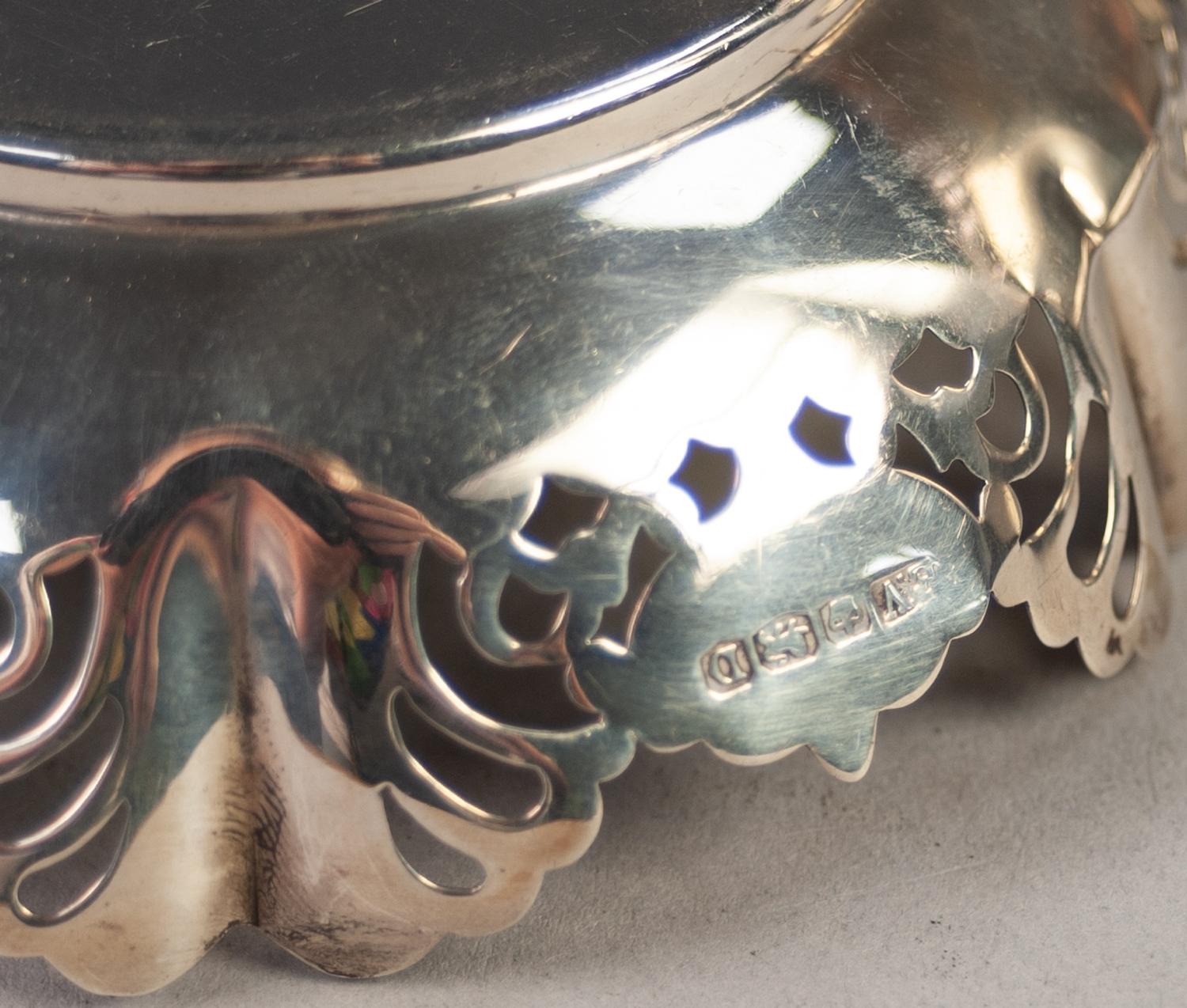 A TWENTIETH CENTURY SILVER WAITER, with leaf capped moulded border, standing on four inverted scroll - Image 2 of 3