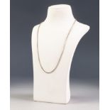 SILVER BOX LINK CHAIN NECKLACE 21" long, 3 pieces of costume jewellery, 3 pairs of cuff links and