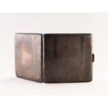 SILVER ENGINE TURNED POCKET CIGARETTE CASE, 3 1/4" square, Birmingham 1934, 3 ozs