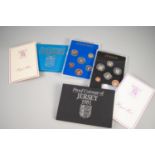 ROYAL MINT 'PROOF COINAGE OF JERSEY 1981' SEVEN COINS, 1/2 penny to £1 and another 'PROOF COINAGE OF