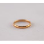 22ct GOLD BAND RING. Ring size K, 2.31g Good condition.