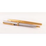 PARKER "N" GOLD PLATED MODERN FOUNTAIN PEN AND BI-METAL STAINLESS STEEL BALL POINT PEN (2)