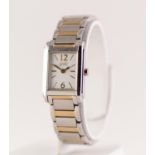 CITIZEN ECO-DRIVE LADY'S STAINLESS STEEL WRIST WATCH with Japanese movement, oblong white dial,