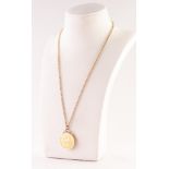 EDWARD VII UK 1905 GOLD SOVEREIGN with soldered mount as a pendant on a 9ct GOLD FINE CHAIN