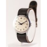 GENT?S SEKONDA STAINLESS STEEL VINTAGE WRISTWATCH with 17 jewels movement, circular silvered