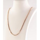 9 ct GOLD BOX LINK CHAIN NECKLACE 21" long, 10.8 gms