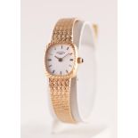 LADY'S ROTARY QUARTZ GOLD PLATED BRACELET WATCH, the rounded oblong dial with batons, integral