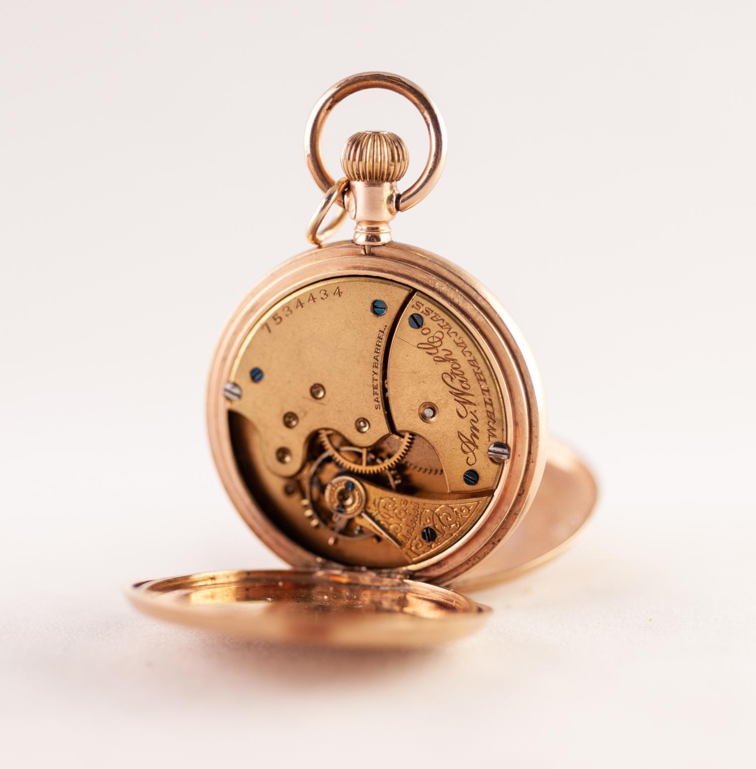 LADY'S WALTHAM GOLD COLOURED METAL DEMI HUNTER POCKET WATCH with keyless movement no 7534434, the - Image 2 of 2