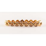 HEAVY 18ct GOLD AND DIAMOND CHAIN BRACELET with large round links joined by straight links, the