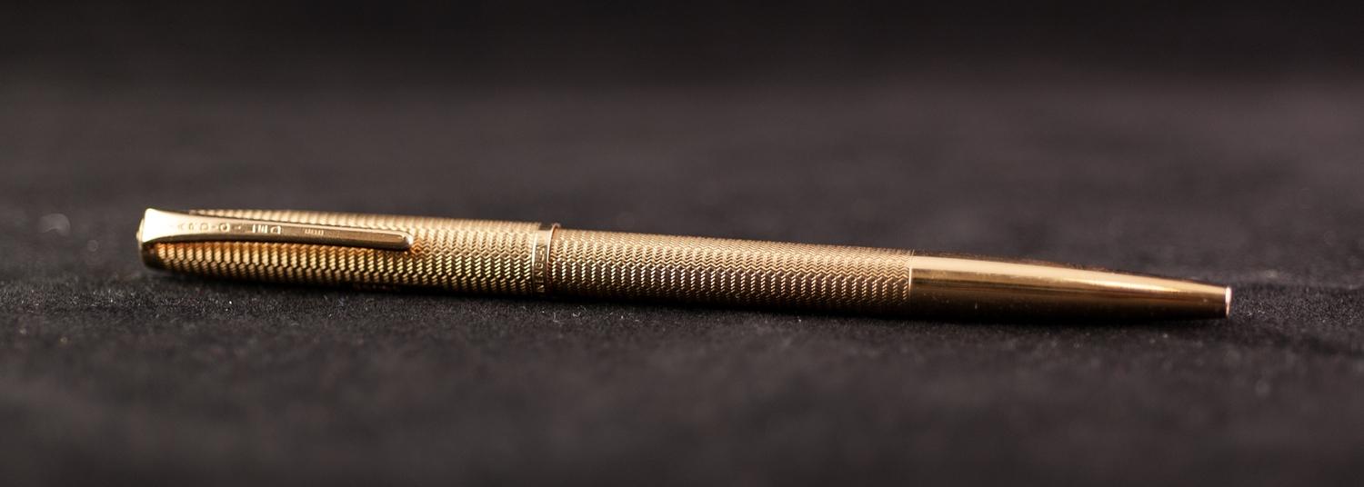 9ct GOLD CASED "YARD-O-LED" BALL PINT PEN" with engine turned decoration in original box, Birmingham - Image 2 of 5
