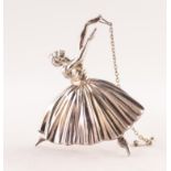 LARGE SILVER BALLERINA BROOCH, 2 3/4" (6.9cm) high, Birmingham 1947, 20gms