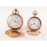 LADY'S WALTHAM ROLLED GOLD OPEN FACED POCKET WATCH with keyless movement no 8408274, white Roman