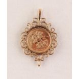 9ct gold ST. GEORGE MEDALLION IN PENDANT FRAME, measures 4cm by 3cm, 4.26g Good condition.