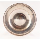 MODERN CIRCULAR SILVER SMALL ALMS TYPE DISH with slightly domed centre, 5 3/4" (14.6) diameter