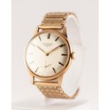 GENTS LONGINES GOLD (indirectly marked) WRIST WATCH with mechanical movement. circular silver dial
