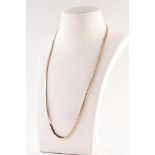 GOLD COLOURED METAL NECKLACE with flattened 'S' shaped links, 18" long (marked 9K), 9.6gms