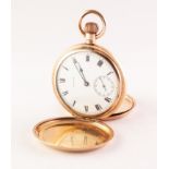 WALTHAM USA 'RIVERSIDE' ROLLED GOLD FULL HUNTER POCKET WATCH with 19 jewels movement, no 15000793,