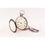 LATE 19th CENTURY SILVER OPEN FACED POCKET WATCH with 'full jewelled Swiss lever' keywind