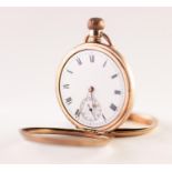WALTHAM, MASS, USA ROLLED GOLD OPEN FACED POCKET WATCH with keyless 17 jewel movement numbered