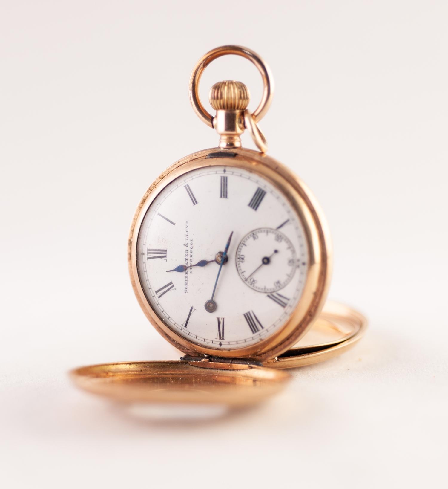 LADY'S WALTHAM GOLD COLOURED METAL DEMI HUNTER POCKET WATCH with keyless movement no 7534434, the