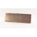 GEORGE VI SILVER NARROW OBLONG CIGARETTE CASE with all over engine turned decoration, 6" (15.2) x 2"